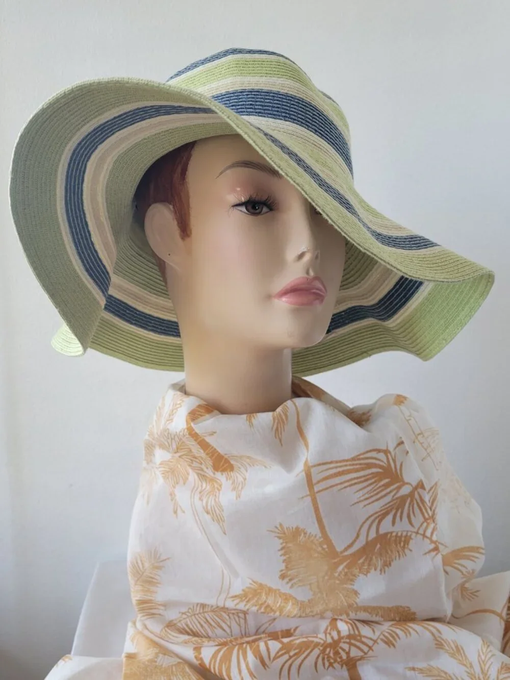 Unbranded Summer /Spring Lime Green Floppy Straw Hat